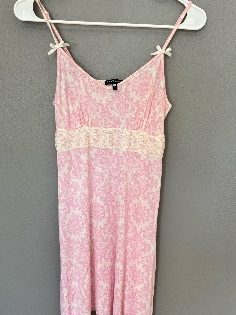 Tart Collections Pink Damask Lace-Trim Sleep Chemise